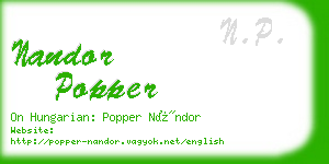 nandor popper business card